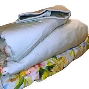 CUDDLEDOWN #3 Twin Duvet Cover 1 Pillowcase 2 1 Fitted 1 Flat Sheets Sage Birds